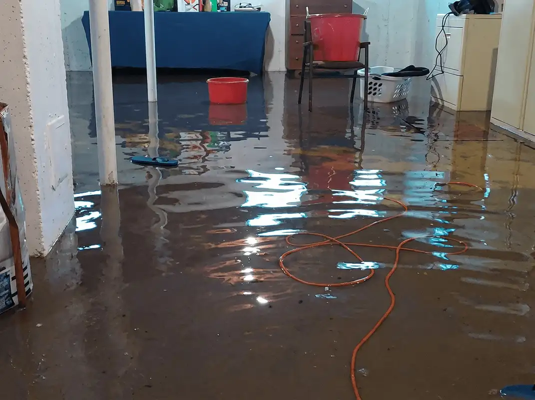 Basement with boiler, cabinets and washing machine completely flooded in Pasadena, CA